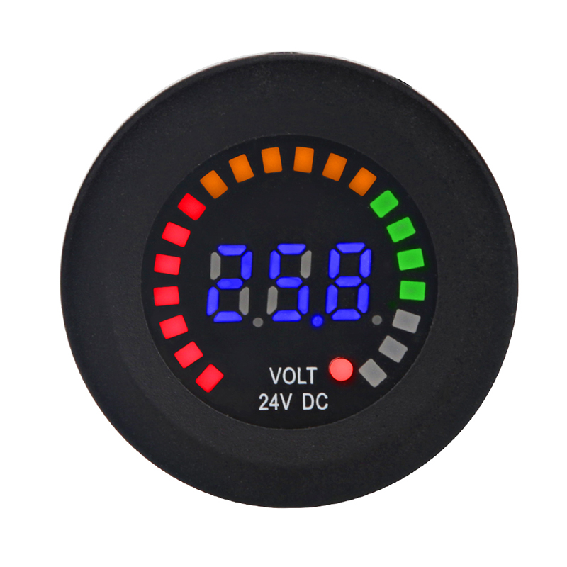 Battery Monitor Coulometer - 24V 12V DC Voltmeter Color LED