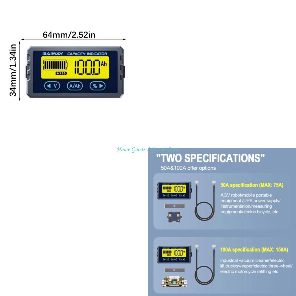 Battery Monitor Coulometer - E74E Digital Battery Capacity Monitor For