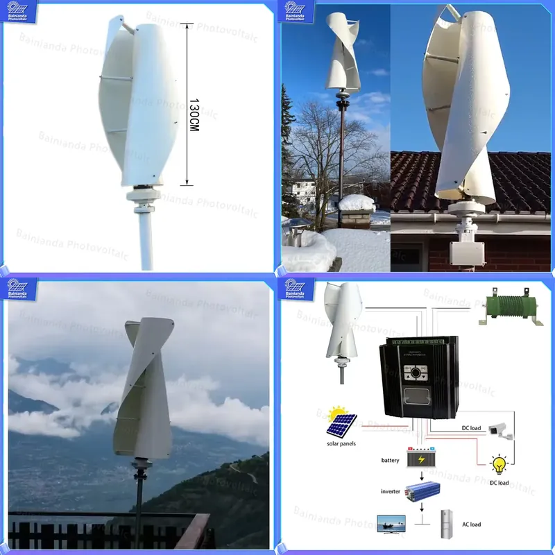 600W Vertical Axis Wind Turbin - Renewable Energy Wind Solar ulasan dan harga