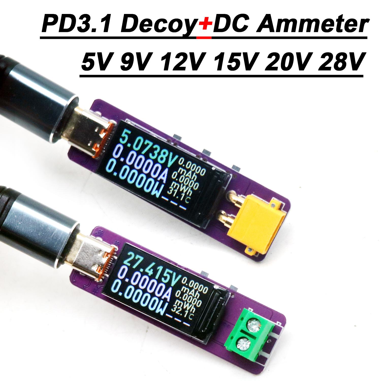 2in1 PD3.1 Decoy DC Voltmeter  - Battery Monitor Coulometer ulasan dan harga